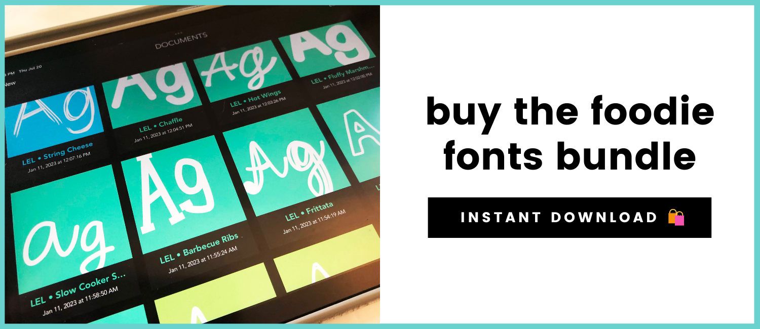 buy the foodie fonts button