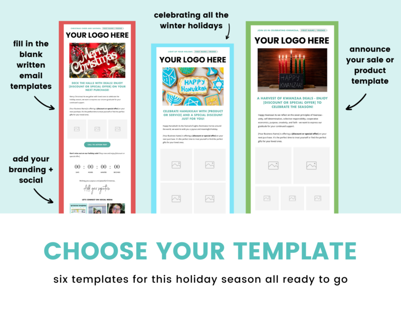 Winter Holiday Pack - Flodesk Newsletter Templates - Image 2