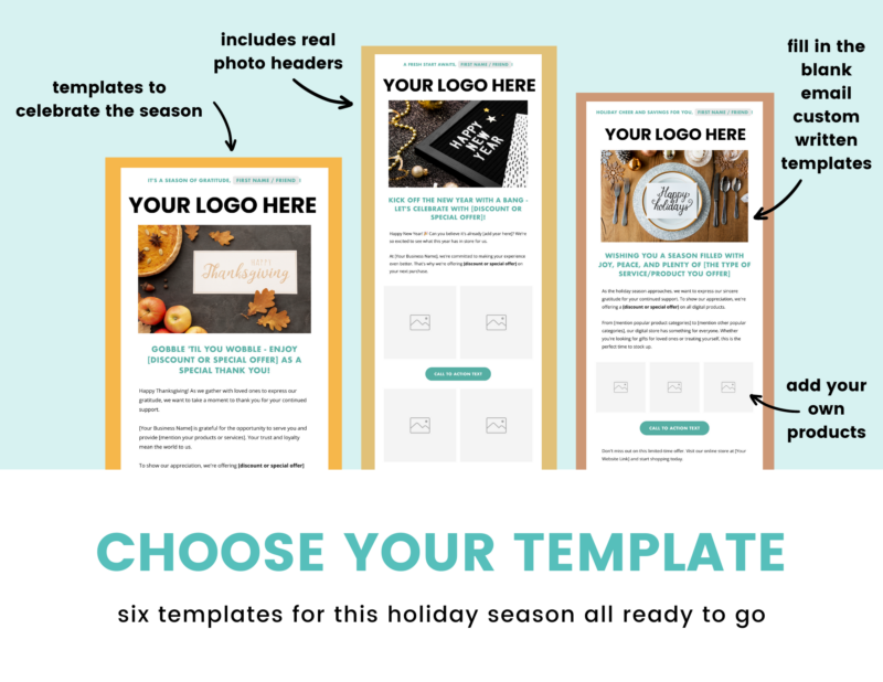 Winter Holiday Pack - Flodesk Newsletter Templates - Image 3