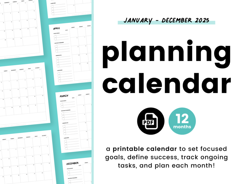 2025 Planning Calendar