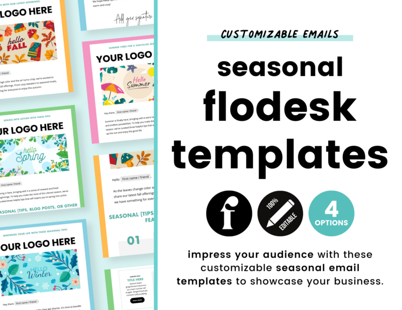 Seasonal Pack - Flodesk Newsletter Templates