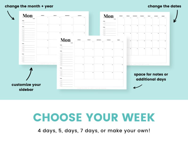 Make It Your Own Calendar - Image 2